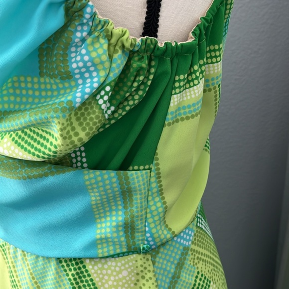 Fabulous Colorful 100% Silk 💚 St. Vincent Dress with Adjustable Straps - Size 8 - Picture 5 of 10